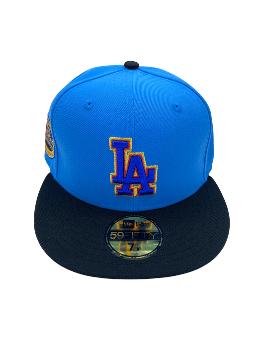 New Era Fitted Hat Adult Los Angeles Dodgers New Era Blue/Black Movie Pack Custom Side Patch 59FIFTY Fitted Hat - Men's