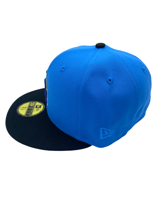 New Era Fitted Hat Adult Los Angeles Dodgers New Era Blue/Black Movie Pack Custom Side Patch 59FIFTY Fitted Hat - Men's