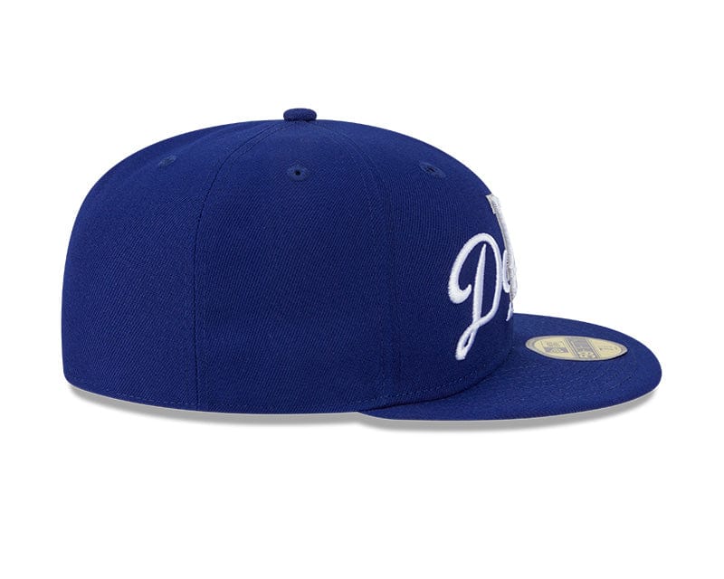 Adult Los Angeles Dodgers New Era Blue Overlap 59FIFTY Fitted Hat - Men's