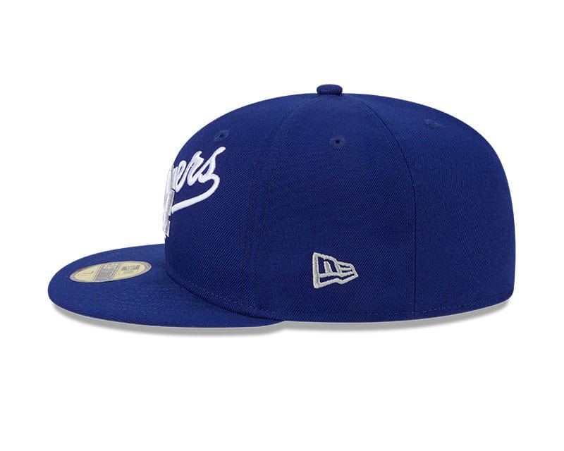 Adult Los Angeles Dodgers New Era Blue Overlap 59FIFTY Fitted Hat - Men's