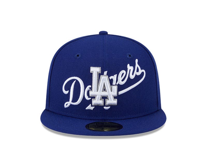 Adult Los Angeles Dodgers New Era Blue Overlap 59FIFTY Fitted Hat - Men's