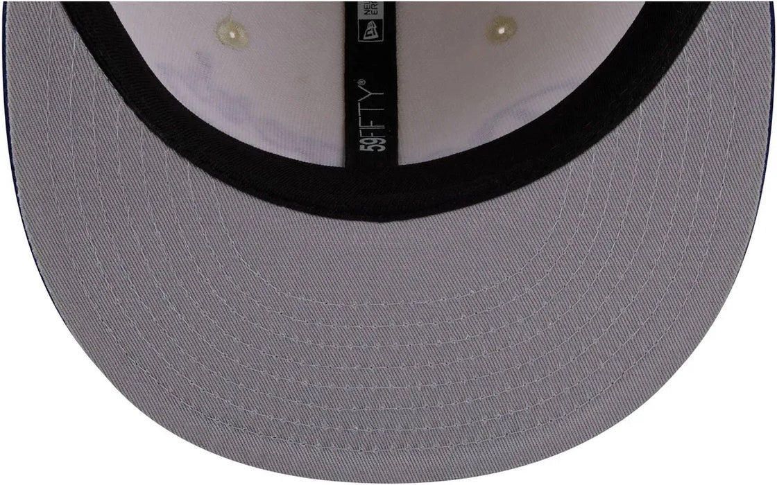 New Era Fitted Hat Adult Los Angeles Dodgers New Era Chrome 2 Tone Chain Stitch Logo 59FIFTY Fitted Hat - Men's