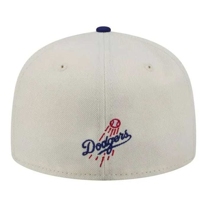 New Era Fitted Hat Adult Los Angeles Dodgers New Era Chrome 2 Tone Chain Stitch Logo 59FIFTY Fitted Hat - Men's