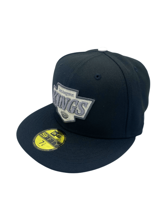 New Era Fitted Hat Adult Los Angeles Kings New Era Black Custom Side Patch 59FIFTY Fitted Hat - Men's