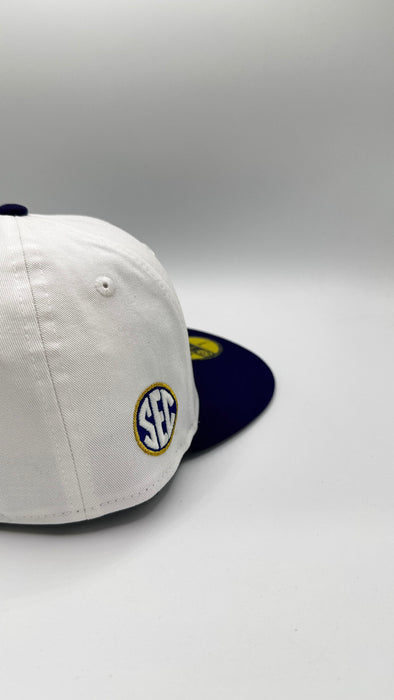 New Era Fitted Hat Adult Louisiana State White New Era LSU Legends #7 Custom 59FIFTY Fitted Hat - Men's