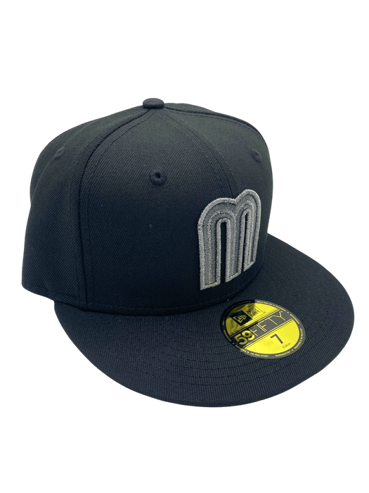 Adult Mexico New Era Black Tonal Custom 59FIFTY Fitted Hat -Men's