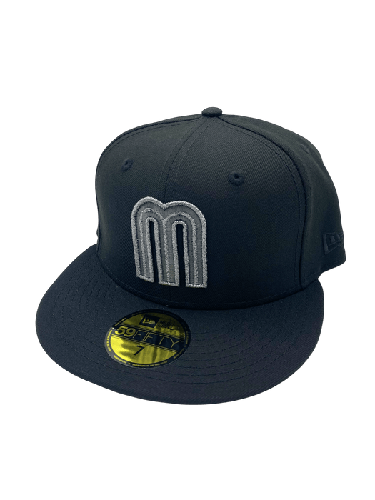 Adult Mexico New Era Black Tonal Custom 59FIFTY Fitted Hat -Men's