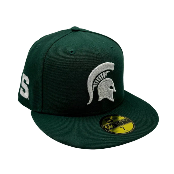 New Era Fitted Hat Adult Michigan State Spartans New Era Green NCAA 'Blue Bloods' Custom 59FIFTY Fitted Hat - Men's
