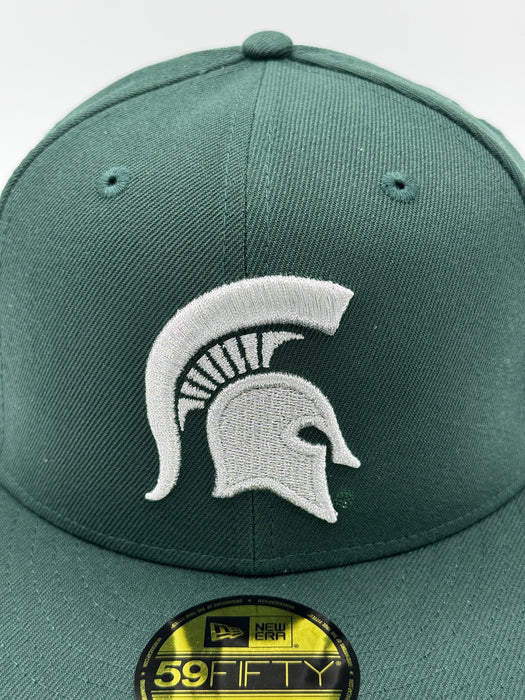 New Era Fitted Hat Adult Michigan State Spartans New Era Green NCAA 'Blue Bloods' Custom 59FIFTY Fitted Hat - Men's