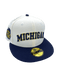 New Era Fitted Hat Adult Michigan Wolverines New Era Chrome/Navy Custom Side Patch 59FIFTY Fitted Hat - Men's