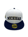 New Era Fitted Hat Adult Michigan Wolverines New Era Chrome/Navy Custom Side Patch 59FIFTY Fitted Hat - Men's