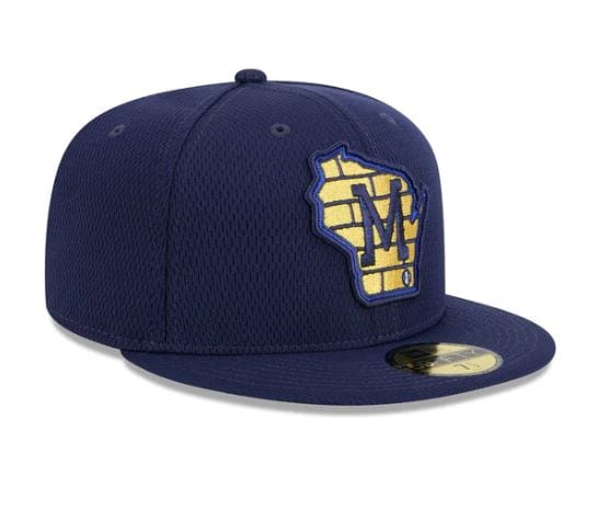 Adult Milwaukee Brewers New Era Navy 2025 MLB Alternate Clubhouse 59FIFTY Fitted Hat - Men's