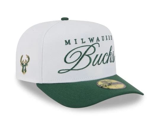 Adult Milwaukee Bucks New Era White 2025 NBA Draft 59FIFTY A-Frame Fitted Hat - Men's