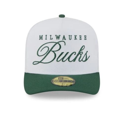 Adult Milwaukee Bucks New Era White 2025 NBA Draft 59FIFTY A-Frame Fitted Hat - Men's