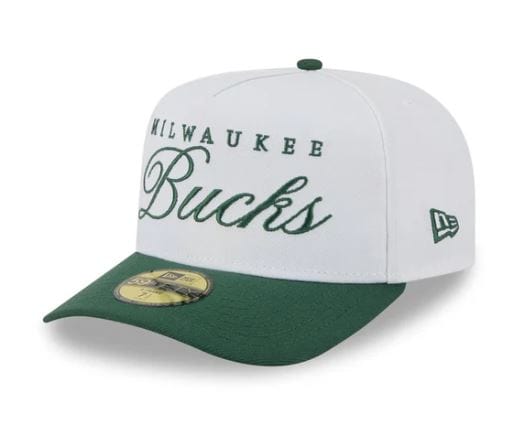 Adult Milwaukee Bucks New Era White 2025 NBA Draft 59FIFTY A-Frame Fitted Hat - Men's