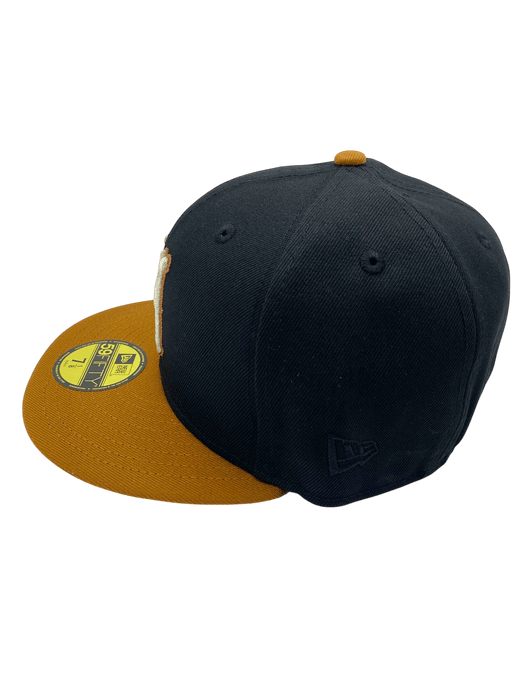 New Era Fitted Hat Adult Minneapolis Millers New Era Black/Brown Rust Side Patch 59FIFTY Fitted Hat - Men's