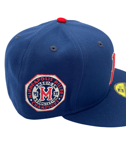 New Era Fitted Hat Adult Minneapolis Millers New Era Navy Side Patch 59FIFTY Fitted Hat - Men's