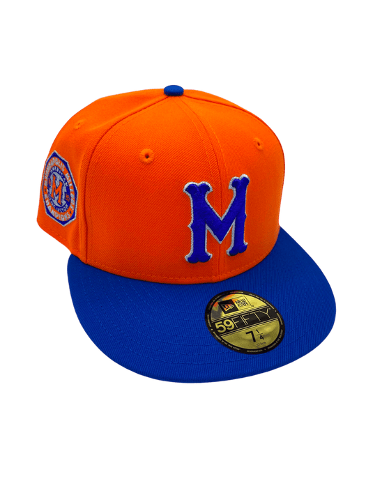 Adult Minneapolis Millers New Era Orange Blue Custom Side Patch 59FIFT