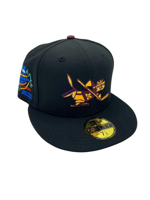 New Era Fitted Hat Adult Minnesota Golden Gophers New Era Black Dome Powerhouse Custom 2002 Side Patch 59FIFTY Fitted Hat - Men's