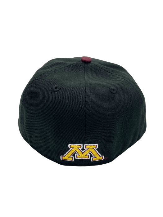 New Era Fitted Hat Adult Minnesota Golden Gophers New Era Black Dome Powerhouse Custom 2002 Side Patch 59FIFTY Fitted Hat - Men's