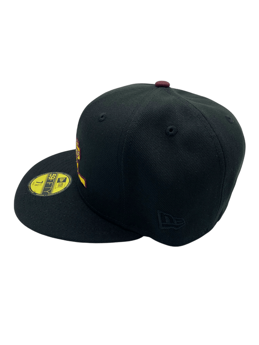 New Era Fitted Hat Adult Minnesota Golden Gophers New Era Black Dome Powerhouse Custom 2002 Side Patch 59FIFTY Fitted Hat - Men's