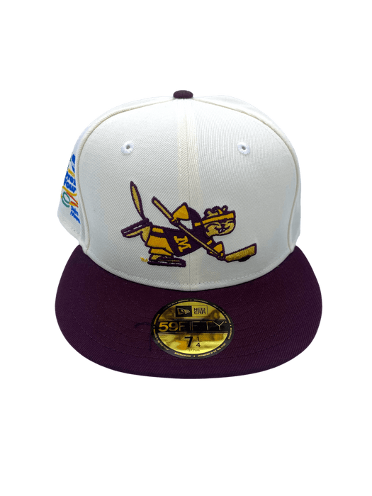 New Era Fitted Hat Adult Minnesota Golden Gophers New Era Chrome Custom 2002 Side Patch 59FIFTY Fitted Hat - Men's