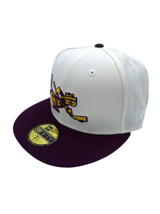 New Era Fitted Hat Adult Minnesota Golden Gophers New Era Chrome Custom 2002 Side Patch 59FIFTY Fitted Hat - Men's