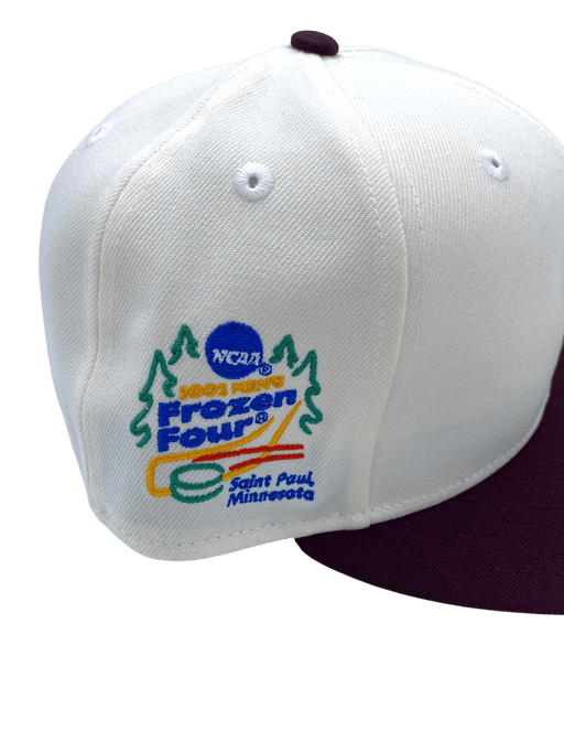 New Era Fitted Hat Adult Minnesota Golden Gophers New Era Chrome/Maroon Modern Gopher Custom 2002 Side Patch 59FIFTY Fitted Hat - Men's