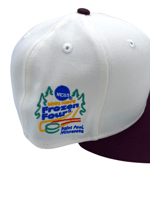 New Era Fitted Hat Adult Minnesota Golden Gophers New Era Chrome/Maroon Modern Gopher Custom 2002 Side Patch 59FIFTY Fitted Hat - Men's