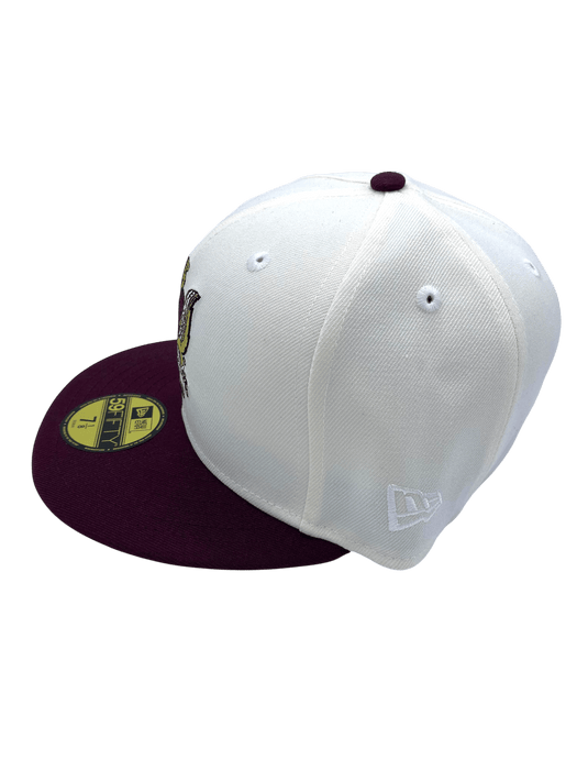 New Era Fitted Hat Adult Minnesota Golden Gophers New Era Chrome/Maroon Modern Gopher Custom 2002 Side Patch 59FIFTY Fitted Hat - Men's