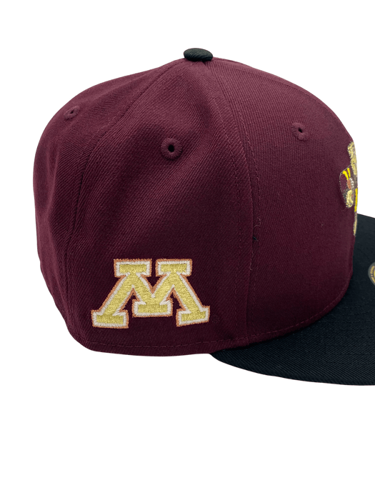 Adult Minnesota Golden Gophers New Era Maroon/Black Custom Heisman Goldy Side Patch 59FIFTY Fitted Hat - Men's