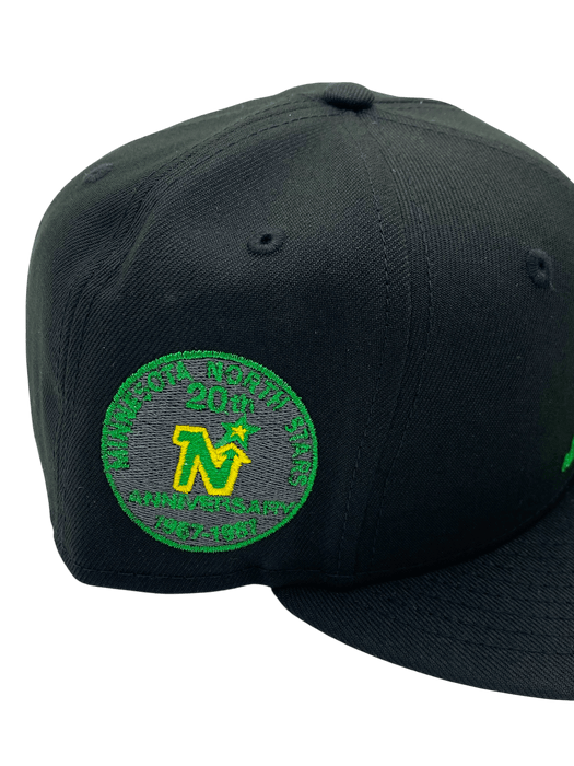 Adult Minnesota North Stars New Era Black Dome Custom Side Patch 59FIFTY Fitted Hat - Men's