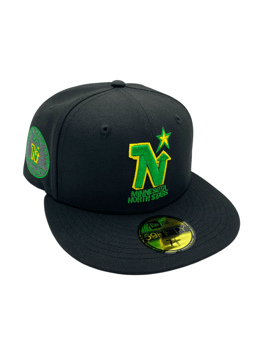 Adult Minnesota North Stars New Era Black Dome Custom Side Patch 59FIFTY Fitted Hat - Men's