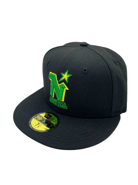 Adult Minnesota North Stars New Era Black Dome Custom Side Patch 59FIFTY Fitted Hat - Men's