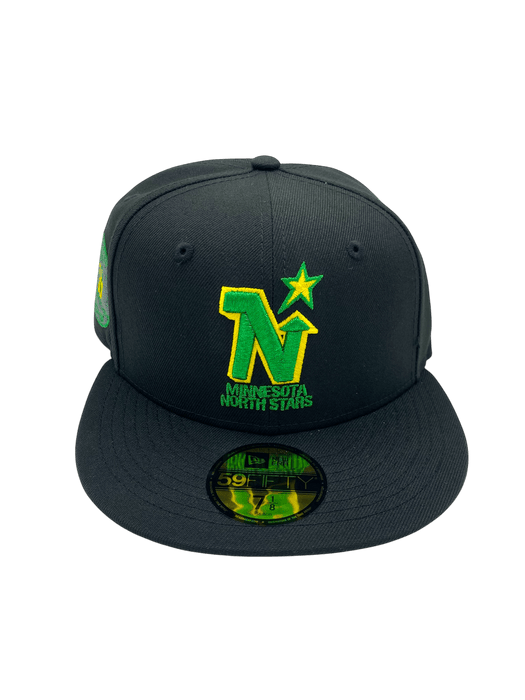 Adult Minnesota North Stars New Era Black Dome Custom Side Patch 59FIFTY Fitted Hat - Men's