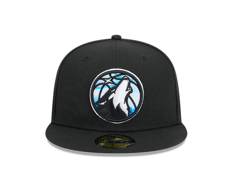 New Era Fitted Hat Adult Minnesota Timberwolves New Era Black 2024 Alternate City Edition 59FIFTY Fitted Hat - Men's