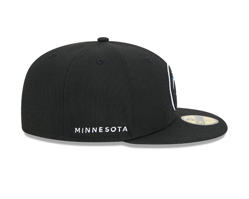 New Era Fitted Hat Adult Minnesota Timberwolves New Era Black 2024 Alternate City Edition 59FIFTY Fitted Hat - Men's