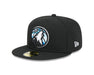 New Era Fitted Hat Adult Minnesota Timberwolves New Era Black 2024 Alternate City Edition 59FIFTY Fitted Hat - Men's