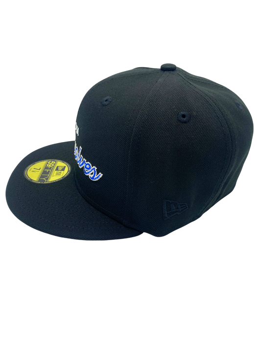 New Era Fitted Hat Adult Minnesota Timberwolves New Era Black Custom Script Side Patch 59FIFTY Fitted Hat - Men's