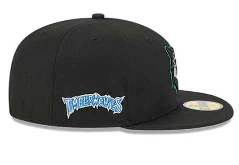 New Era Fitted Hat Adult Minnesota Timberwolves New Era Black Hardwood Classic 59FIFTY Fitted Hat - Men's