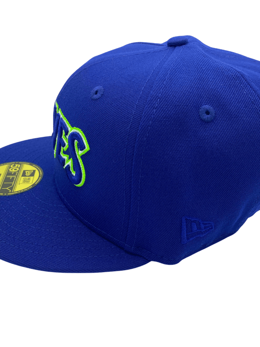 New Era Fitted Hat Adult Minnesota Timberwolves New Era Blue Custom Side Patch 59FIFTY Fitted Hat - Men's