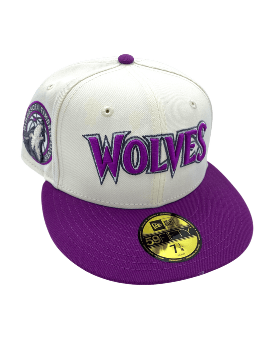 New Era Fitted Hat Adult Minnesota Timberwolves New Era Chrome Rain Custom Side Patch 59FIFTY Fitted Hat - Men's