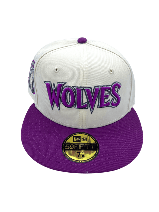 New Era Fitted Hat Adult Minnesota Timberwolves New Era Chrome Rain Custom Side Patch 59FIFTY Fitted Hat - Men's