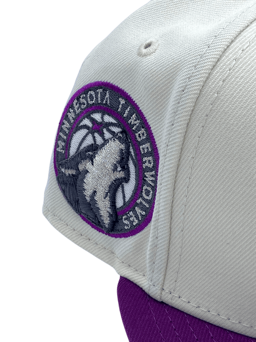 New Era Fitted Hat Adult Minnesota Timberwolves New Era Chrome Rain Custom Side Patch 59FIFTY Fitted Hat - Men's