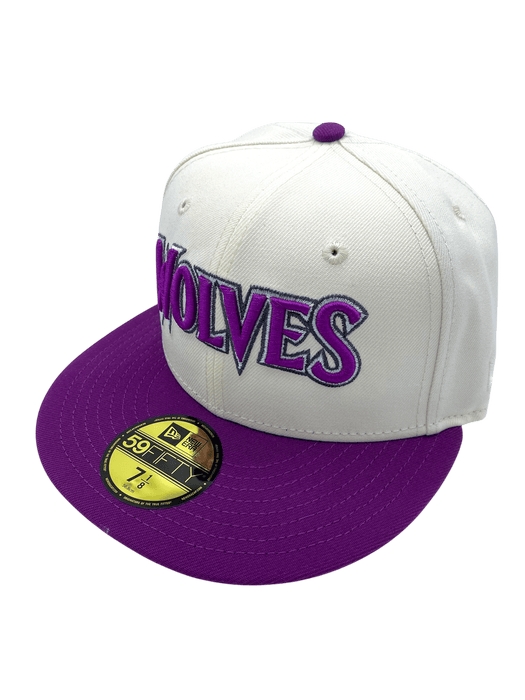 New Era Fitted Hat Adult Minnesota Timberwolves New Era Chrome Rain Custom Side Patch 59FIFTY Fitted Hat - Men's