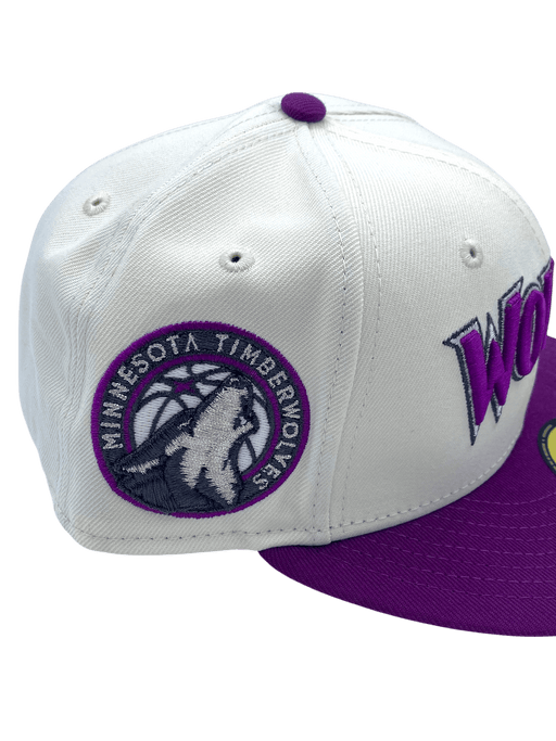 New Era Fitted Hat Adult Minnesota Timberwolves New Era Chrome Rain Custom Side Patch 59FIFTY Fitted Hat - Men's