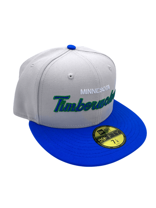 New Era Fitted Hat Adult Minnesota Timberwolves New Era Gray Custom Script 59FIFTY Fitted Hat - Men's