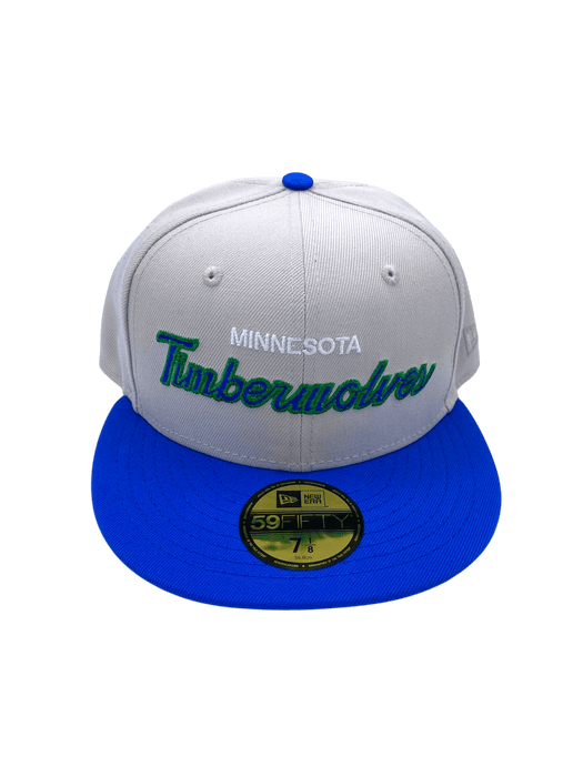 New Era Fitted Hat Adult Minnesota Timberwolves New Era Gray Custom Script 59FIFTY Fitted Hat - Men's