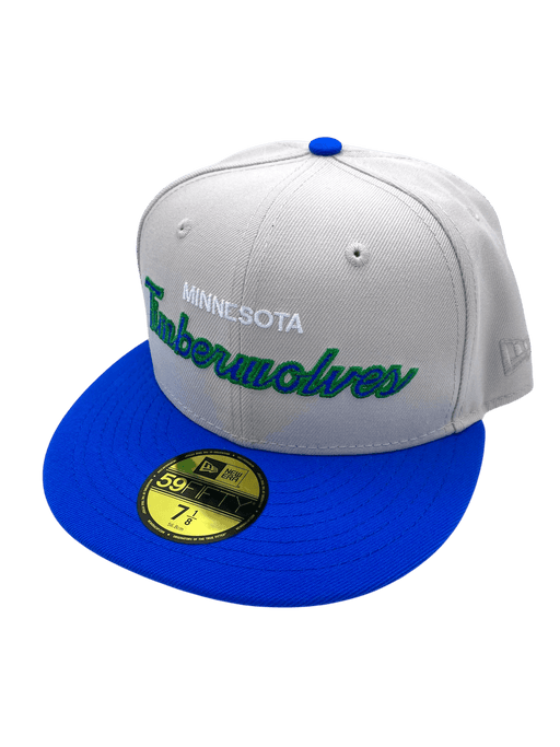 New Era Fitted Hat Adult Minnesota Timberwolves New Era Gray Custom Script 59FIFTY Fitted Hat - Men's