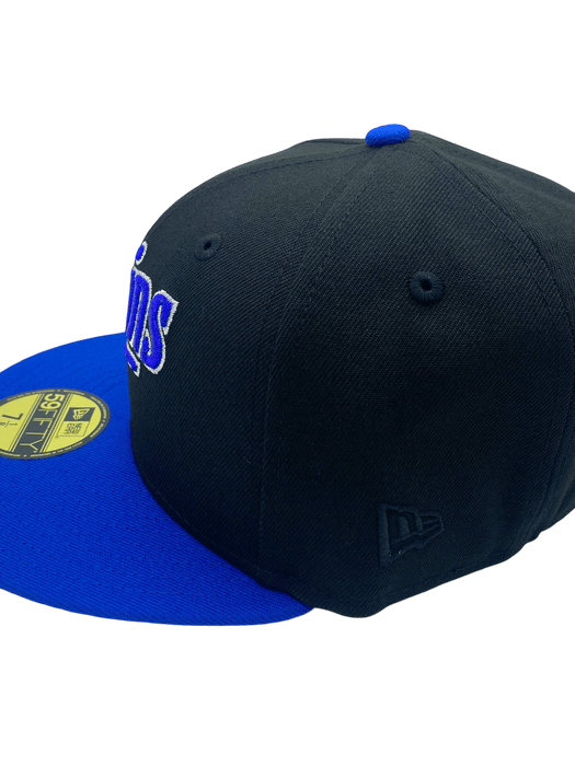 New Era Fitted Hat Adult Minnesota Twins New Era Black/Blue Custom Side Patch 59FIFTY Fitted Hat - Men's